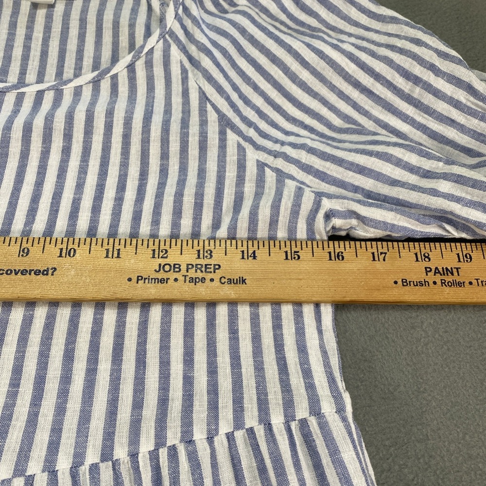 Beach Lunch Lounge Collection Casual Dress Linen Blend Blue XS Beach Coastal - Picture 4 of 8
